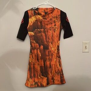 Moschino Orange and Black Dress